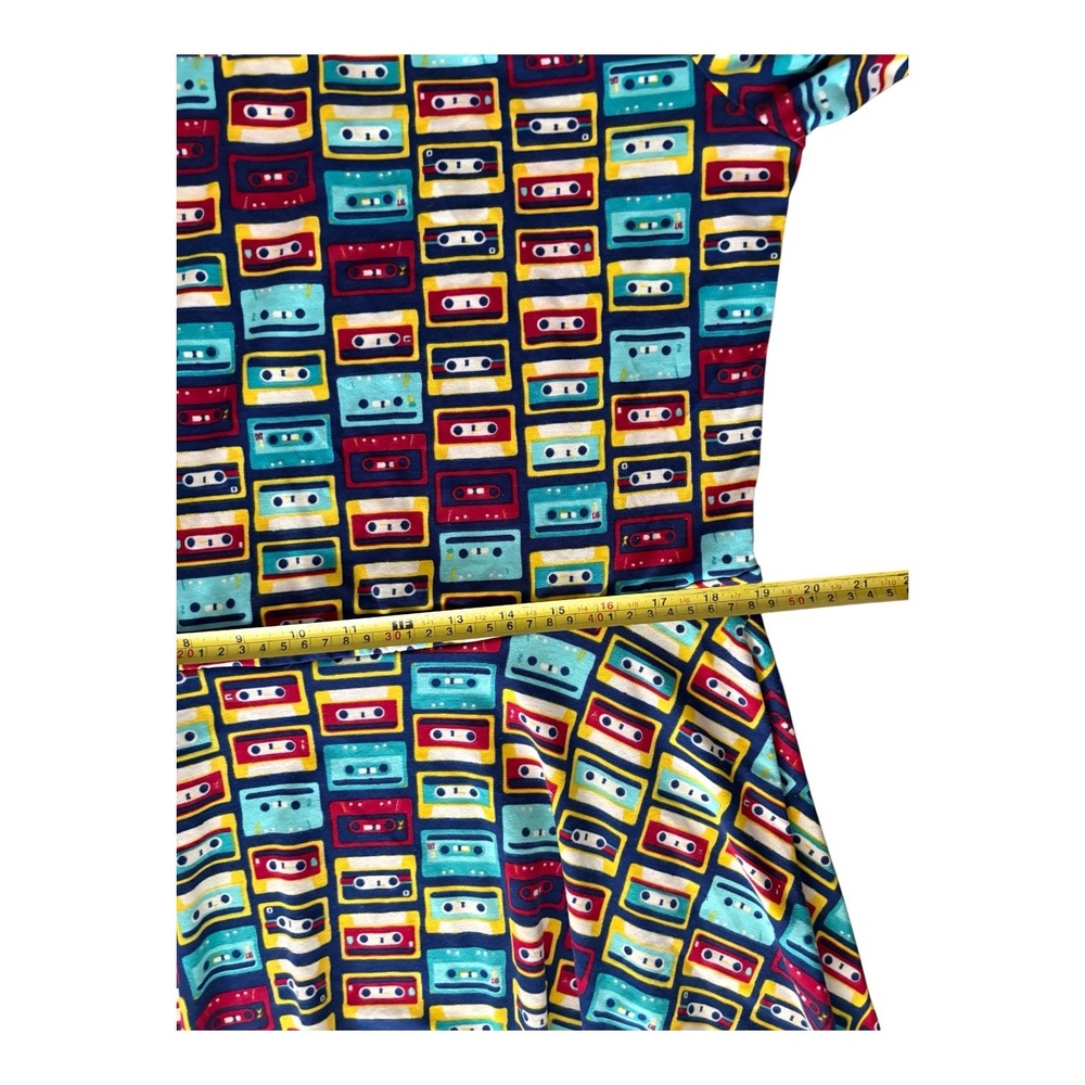 LuLaRoe Nicole Cassette Tape Print Dress Womens 3XL Retro 80s 90s Skater Multi - Picture 5 of 8